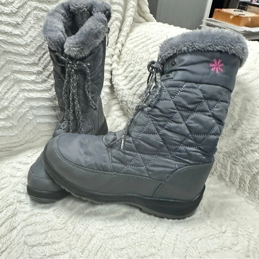 Dream Pairs Goose Womens Grey Faux Fur Winter Boots Size 9  EUC!
